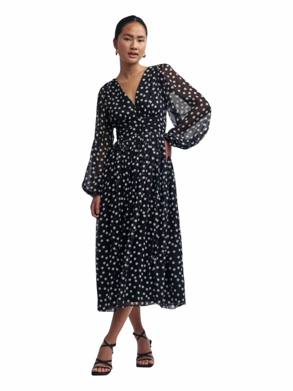NWT! Nobody’s Child Black Polka Dot Anya Midaxi Dress. UK Size 12/US Size 8.